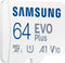 Samsung EVO Plus - Micro SD Kaart - Inclusief SD Adapter - 160 MB/s - 64 GB