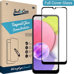 Samsung Galaxy A03s Screenprotector - Full Cover - Gehard glas - Transparant - Just in Case