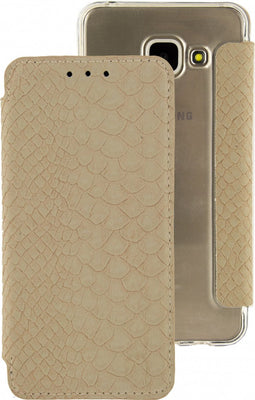 Samsung Galaxy A3 (2016) Hoesje - Mobilize - Gelly Booklet Slim Serie - TPU Bookcase - Snake Soft Creamy Rose - Hoesje Geschikt Voor Samsung Galaxy A3 (2016)