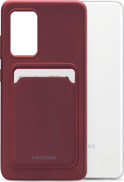 Samsung Galaxy A52 Hoesje - Mobilize - Rubber Gelly Card Serie - TPU Backcover - Bordeaux Rood - Hoesje Geschikt Voor Samsung Galaxy A52