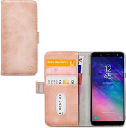 Samsung Galaxy A6 (2018) Hoesje - Mobilize - Elite Gelly Serie - Kunstlederen Bookcase - Soft Pink - Hoesje Geschikt Voor Samsung Galaxy A6 (2018)