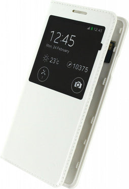 Samsung Galaxy Alpha Hoesje - Mobilize - S-View Serie - Hard Kunststof Bookcase - Wit - Hoesje Geschikt Voor Samsung Galaxy Alpha