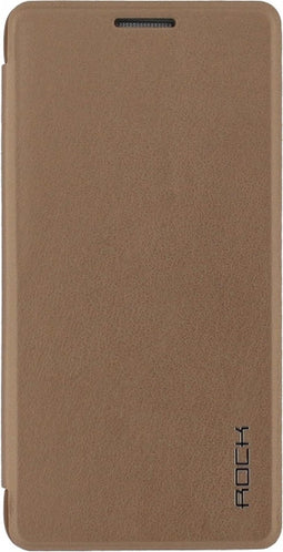 Samsung Galaxy Alpha Hoesje - Rock - Uni Side Serie - Kunstlederen Bookcase - Goud - Hoesje Geschikt Voor Samsung Galaxy Alpha