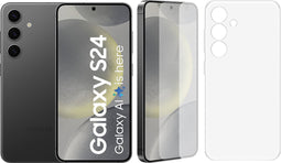Samsung Galaxy S24 5G - 256GB + Clear Case + Screen Protector - Onyx Black