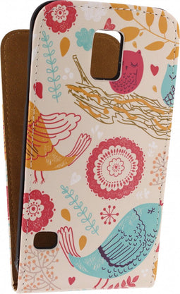 Samsung Galaxy S5 Plus Hoesje - Mobilize - Ultra Slim Serie - Kunstlederen Flipcase - Neo Birds - Hoesje Geschikt Voor Samsung Galaxy S5 Plus