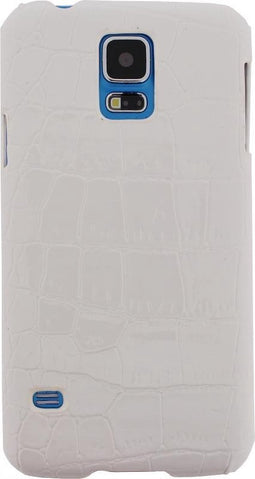 Samsung Galaxy S5 Plus Hoesje - Xccess - Croco Serie - Hard Kunststof Backcover - Neo White - Hoesje Geschikt Voor Samsung Galaxy S5 Plus