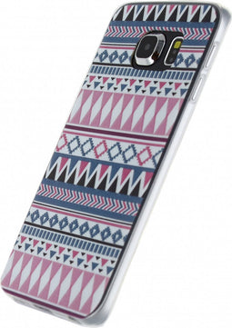 Samsung Galaxy S6 Edge Hoesje - Xccess - Serie - TPU Backcover - Hipster Pink - Hoesje Geschikt Voor Samsung Galaxy S6 Edge