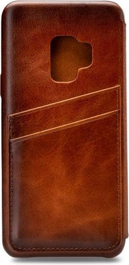 Samsung Galaxy S9 Hoesje - Senza - Desire Skinny Serie - Echt Leer Bookcase - Burned Cognac - Hoesje Geschikt Voor Samsung Galaxy S9