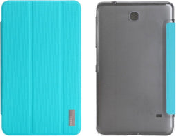Samsung Galaxy Tab 4 8.0 Hoes - Rock - New Elegant Serie - Hard Kunststof Bookcase - Turquoise - Hoes Geschikt Voor Samsung Galaxy Tab 4 8.0