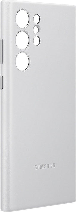 Samsung Lederen Hoesje - Samsung Galaxy S22 Ultra - Lichtgrijs
