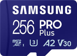 Samsung PRO Plus - Micro SD Kaart - Inclusief SD Adapter - 180 & 130 MB/s - 256 GB