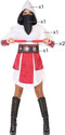 Samurai Ninja Outfit Dames Wit/Rood - Maat M-L