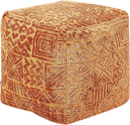 SANAWAN - Poef - Goudbruin - Viscose