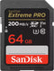 SanDisk Extreme Pro - SDXC - 64GB - 200/90 mb/s - V30