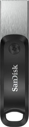 SanDisk iXpand Flash Drive Go USB-stick smartphone/tablet Zwart Zilver 128 GB USB 3 2 Gen 1 USB 3 0 Apple Lightnin