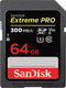 SanDisk - SDXC Extreme Pro SD Kaart 64 GB - UHS-II - 300MB/s