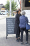 Sandwich pavement chalk board - with lacquered black finish - 70x125cm