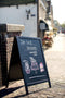 Sandwich pavement chalk board - with lacquered black finish - 70x125cm