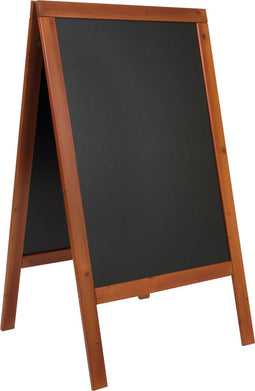Sandwich pavement chalk board - with lacquered mahogany finish - 70x125cm