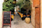 Sandwich pavement chalk board - with lacquered mahogany finish - 70x125cm