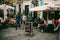 Sandwich pavement chalk board - with lacquered mahogany finish - 70x125cm