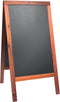 Sandwich pavement chalk board - with lacquered mahogany finish - 70x125cm