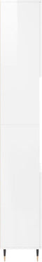 vidaXL - Badkamerkast - 30x30x190 - cm - bewerkt - hout - hoogglans - wit