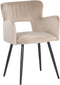 SANILAC - Eetkamerstoel - Beige - Fluweel