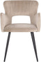 SANILAC - Eetkamerstoel - Beige - Fluweel