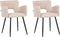 SANILAC - Eetkamerstoel set van 2 - Beige - Bouclé