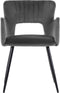 SANILAC - Eetkamerstoel set van 2 - Donkergrijs - Fluweel