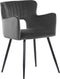 SANILAC - Eetkamerstoel set van 2 - Donkergrijs - Fluweel