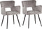 SANILAC - Eetkamerstoel set van 2 - Grijs - Fluweel