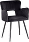 SANILAC - Eetkamerstoel set van 2 - Zwart - Fluweel