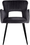 SANILAC - Eetkamerstoel set van 2 - Zwart - Fluweel