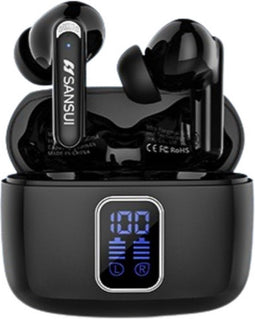 Sansui W9 - Bluetooth Oordopjes - Stereo Wireless Earphones - BT 5.4 - ENC - IPX-4 - Zwart