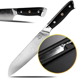 Santokumes damaststaal - Elegance serie - VG-10 Japans damascus - 67 lagen staal - VDN
