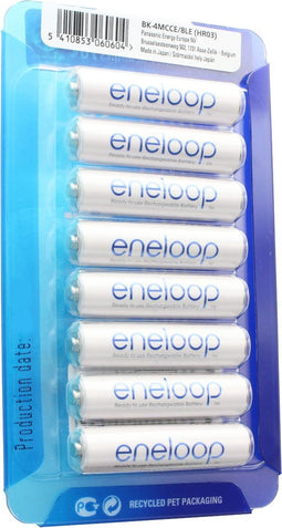 Sanyo eneloop HR-4UTGB hoesje AAA micro-batterij 8-pack met 2x AccuCell hoesje blauw