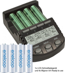 Sanyo eneloop Mignon AA HR-3UTGA en AccuCell LCD-oplader