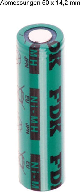 Sanyo FDK Flat Top HR-AAU NiMH-batterij 1,2 V 1650 mAh / AA zonder soldeertag