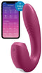 Satisfyer, drukgolfvibrator, konijn, 'Sunray', 15 cm, met app, waterdicht, oplaadbaar, huidvriendelijke siliconen