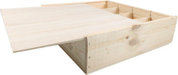 Wijnkist | hout | 4 flessen | incl. Deksel | 340x340x85mm | 5 stuks