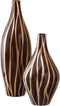 Vaas 20 x 20 x 58,5 cm Zebra Keramisch Gouden Bruin