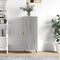 vidaXL - Dressoir - 34,5x34x90 - cm - bewerkt - hout - grijs - sonoma - eikenkleurig