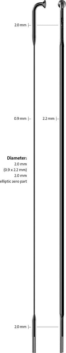 Sapim Spaak 14-224 CX-Ray plat zwart met nippel (20st)