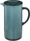 Sapkan/schenkkan karaf met deksel 1950 ml blauw - Formaat: 18 x 10,5 x 25 cm - Materiaal: kunststof