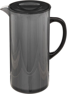 Sapkan/schenkkan karaf met deksel 1950 ml zwart - Formaat: 18 x 10,5 x 25 cm - Materiaal: kunststof
