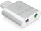 Icy Box IB-AC527 - USB 2.0 type-A naar 3.5mm analoog - Wit Zilver Zwart