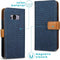 iMoshion Hoesje Geschikt voor Samsung Galaxy S8 Hoesje Met Pasjeshouder - iMoshion Luxe Canvas Bookcase - Donkerblauw