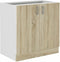SARA lage kast - 2 deuren - Sonoma eiken decor - L80xD48xH82 cm - Werkblad niet inbegrepen - Made in Poland